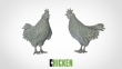 CKM3DIP-180 - 1:72 Scale - Chicken (20 Pack)