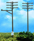 HO Scale - 12 Telephone Poles
