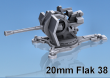 CKMBERG1010 - 1:100 Scale - 20mm Flak 38 - Deployed With Shield