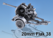 CKMBERG1016 - 1:100 Scale - 20mm Flak 38 - On Trailer With Shield