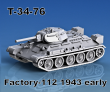 CKMBERG1346 - 1:100 - T-34-76 Factory 112 - 1943 Early, With Cast Turret