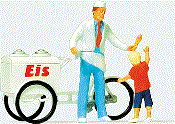 HO Scale - Ice Cream Man and Child
