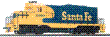 WALT931-103 - GP9M Locomotive - Santa Fe Freight Scheme #2050