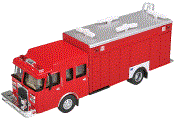 1:87 Scale - Hazardous Materials Fire Truck - Red