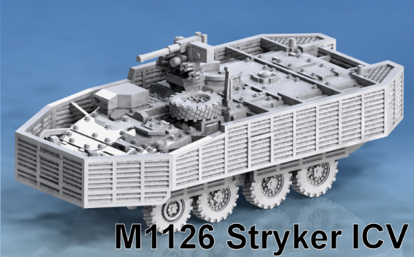 Picture of 1:87 Scale - M1126 Stryker ICV - Slats, Aircon, Spare Wheel With MG Weapon Station and Wire Cutter