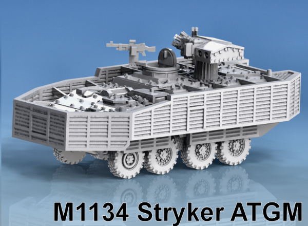 Picture of 1:100 Scale - M1134 Stryker ATGM - Slats, Open, Turret Extended