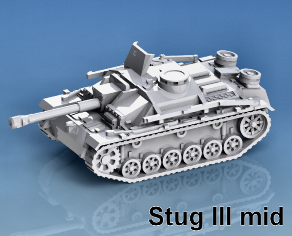 Picture of 1:72 Scale - Stug IIIG - Mid - Saukopf - Rails - MG Shield