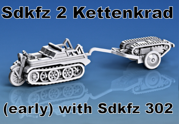 Picture of 1:72 Scale - Sdkfz 2 Kettenkrad (Early) - With Sdkfz 302
