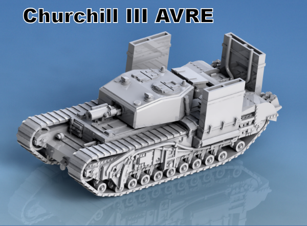 Picture of 1:72 Scale - Churchill III AVRE - Half Guards Hull, Wading