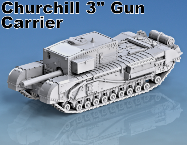 Picture of 1:100 Scale - Churchill 3" Gun Carrier - Full Guards