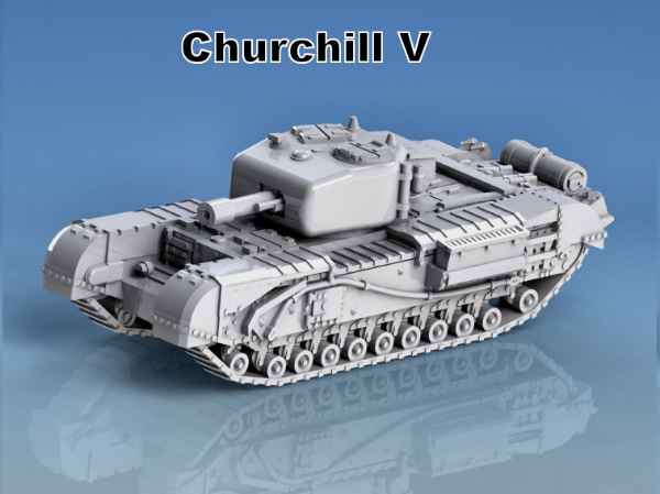 Picture of 1:87 Scale - Churchill V (95mm howitzer), Full Guard, Mid Gap, Fuel