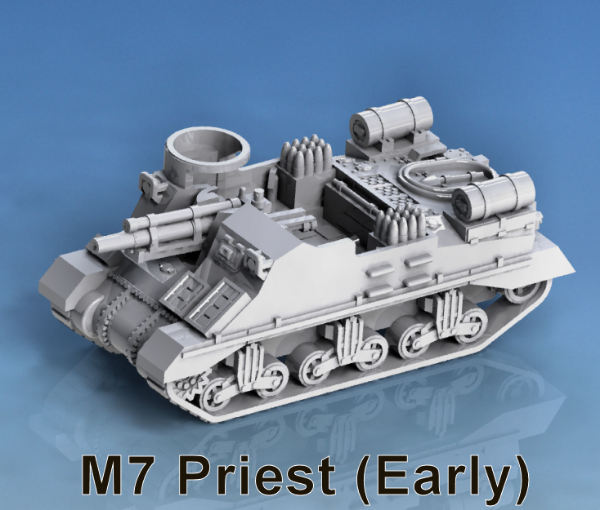 Picture of 1:72 Scale - M7 Priest - Early, Fuel Tanks, Sand Shields