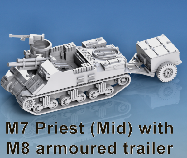 Picture of 1:100 Scale - M7 Priest - Mid, With Limber