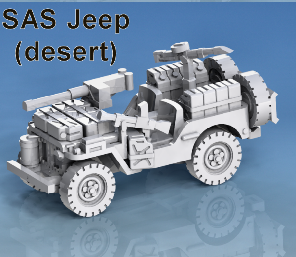 Picture of 1:87 Scale - SAS Jeep - With Vickers and MG