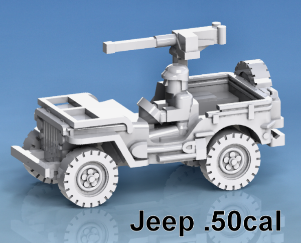 Picture of 1:72 Scale - Jeep - Open, Driver, 50Cal MG