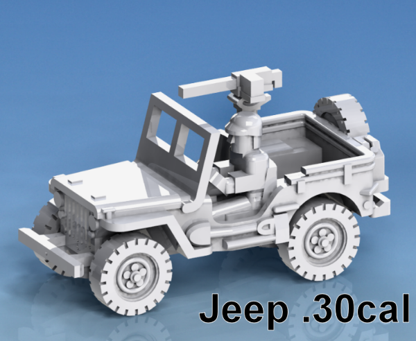 Picture of 1:72 Scale - Jeep - Open, Driver, Window Up, 30 Cal MG