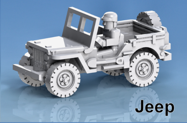 Picture of 1:72 Scale - Jeep - Open, window Up, Driver