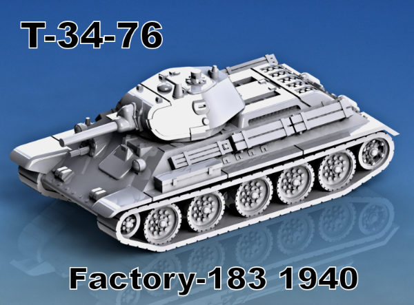 Picture of 1:72 Scale - T-34-76 Factory 183 - 1940, Late 10, Fuel, With Welded Turret