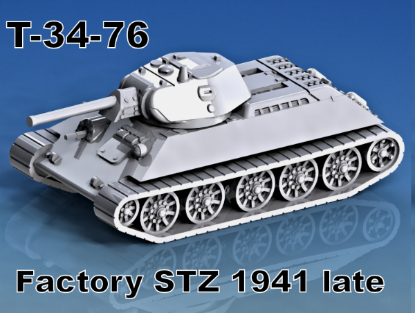 Picture of 1:72 Scale - T-34-76 Factory STZ - 1941, Late, No Mud Guards, With Cast Turret