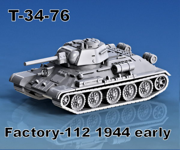 Picture of 1:87 Scale - T-34-76 Factory 112 - 1944, Early, Smoke, With Hex Turret