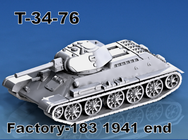 Picture of 1:87 Scale - T-34-76 Factory 183 - 1941, End, No Fuel, With Cast Turret