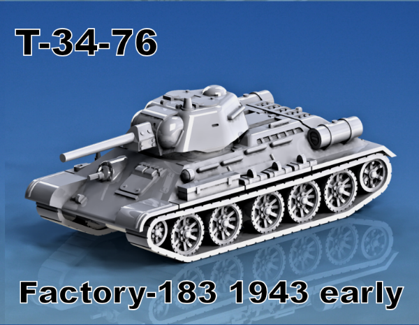 Picture of 1:100 Scale - T-34-76 Factory 183 - 1943, Early, With Hex Turret