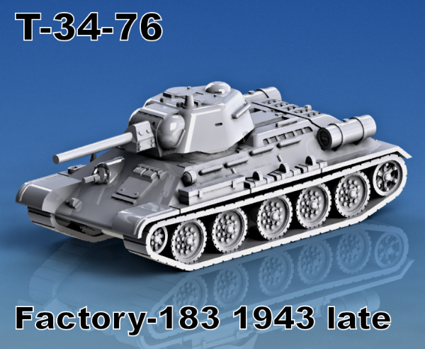 Picture of 1:87 Scale - T-34-76 Factory 183 - 1943, Late, With Hex Turret