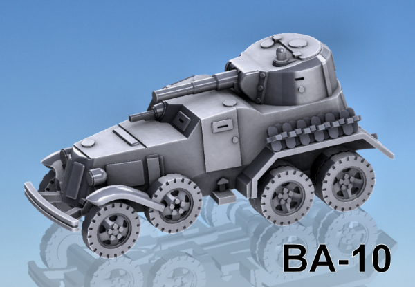 Picture of 1:72 Scale - BA-10 Armoured Car - Stowed Track
