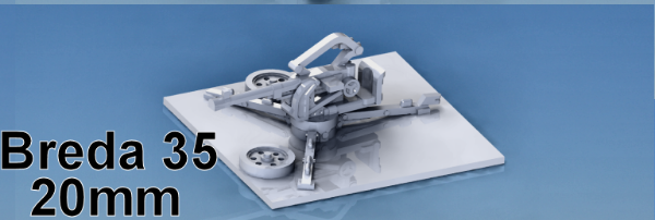Picture of 1:72 Scale - Breda-35 20mm AA - Base With Wheels