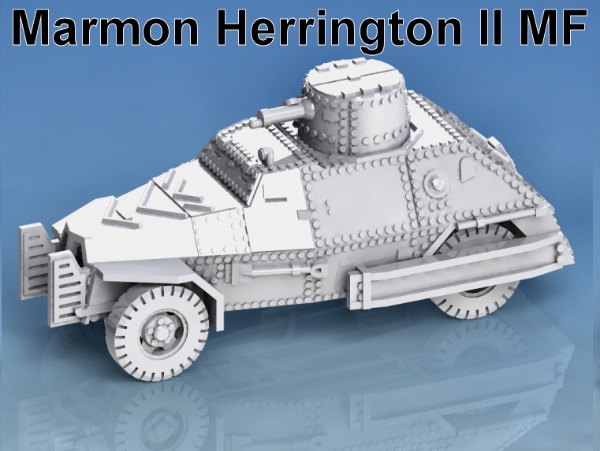 Picture of 1:87 Scale - Marmon Herrington Armoured Car MKII Riveted - Open Radiator, Sand Channels, MFF, With MKI Turret