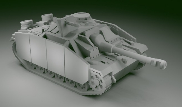 Picture of 1:87 Scale - Stug IIIG - Mid - Saukopf - Schurzen - MG