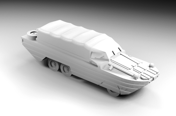 Picture of 1:160 Scale - DUKW - Closed Top - Closed Front Wheel
