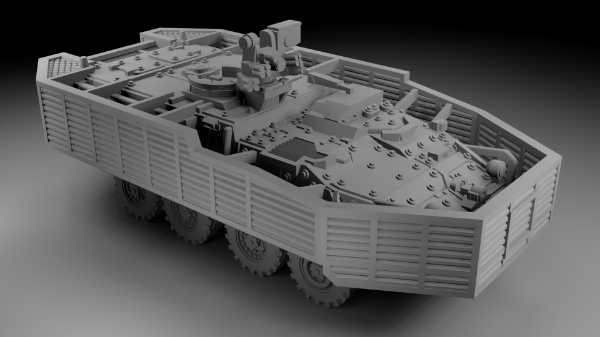 Picture of 1:100 Scale - M1126 Stryker ICV - Slats - With No Gun Weapons Station
